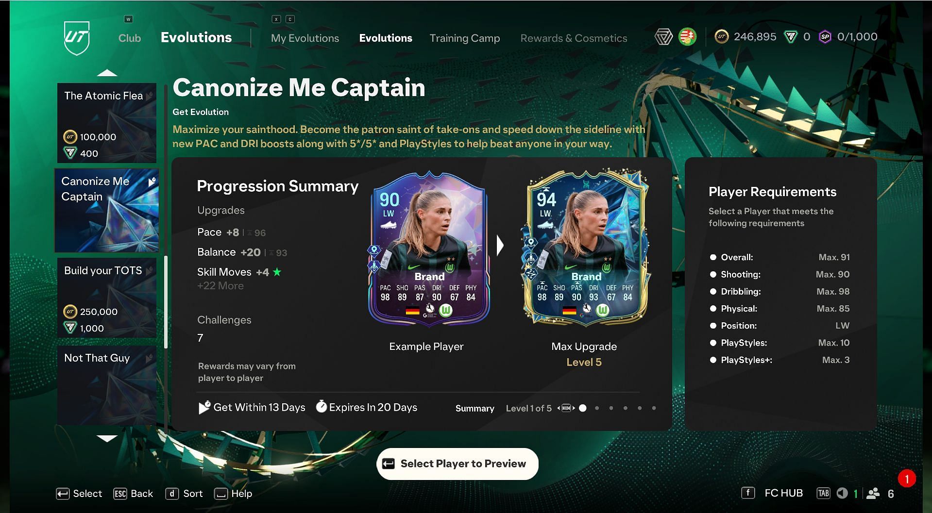 Requirements of the latest EVO (Image via EA Sports)